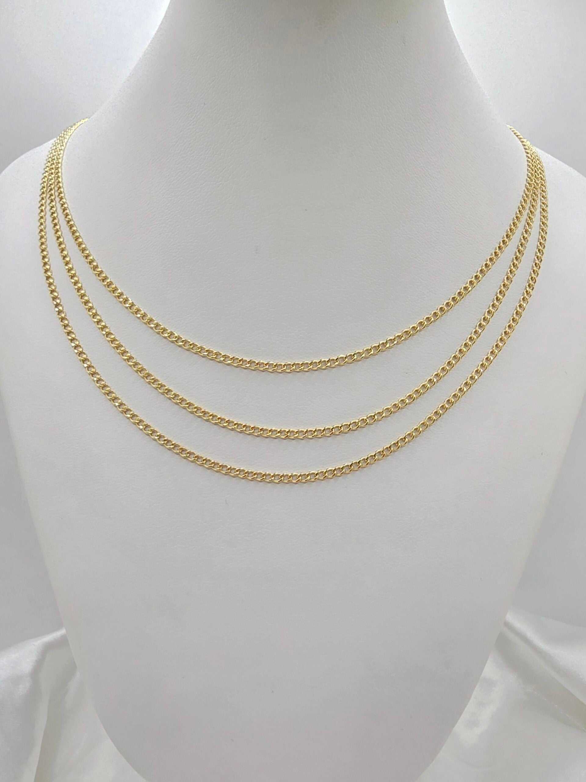 10K HOLLOW CUBAN CURB FLAT CHAIN – 18" 2MM – JY Jewelry Wholesale