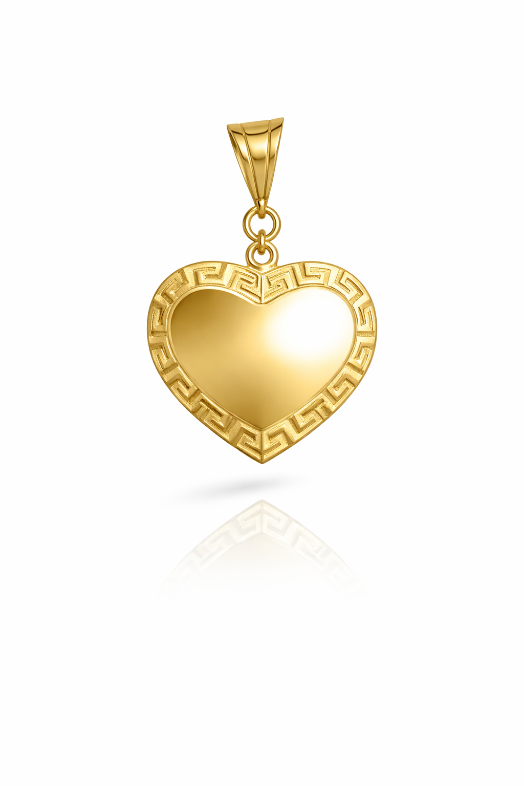 14K MEDIUM GREEK DESIGN FRAME HEART PENDANT – JY Jewelry Wholesale