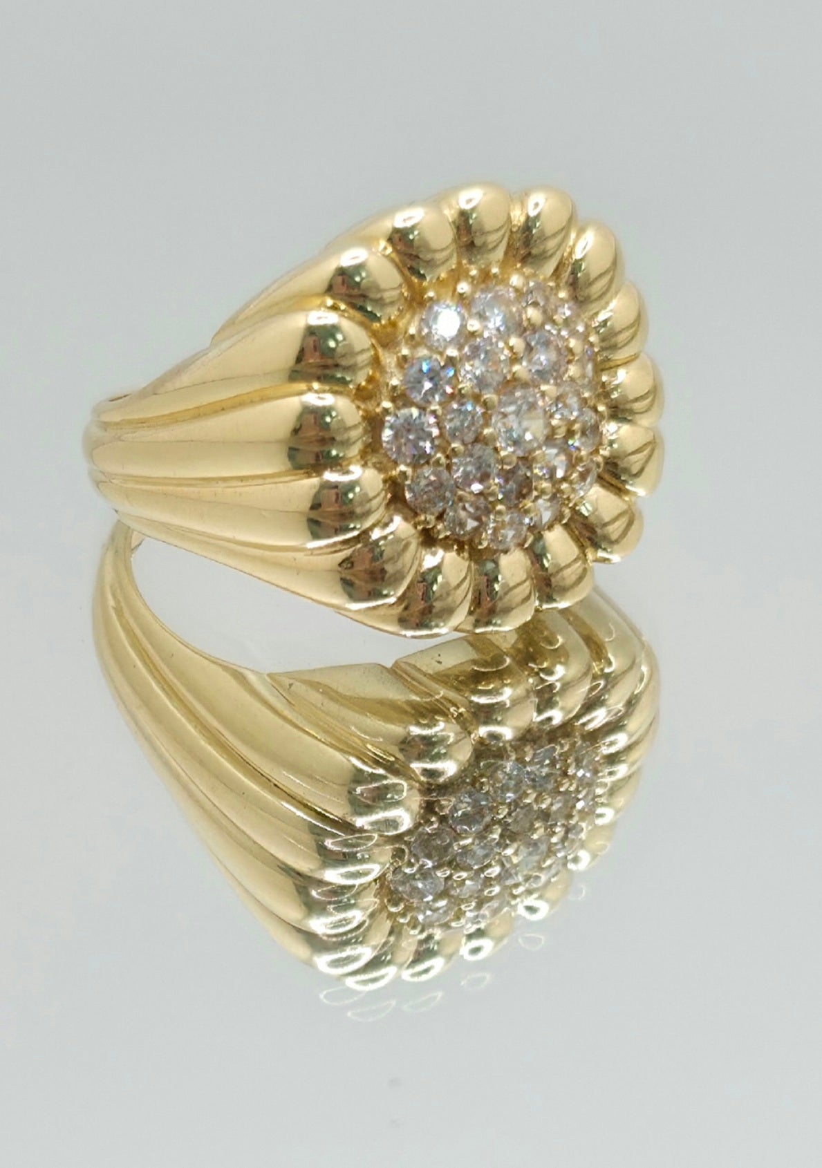 14K MAXI CZ FLOWER RING – 7 – JY Jewelry Wholesale