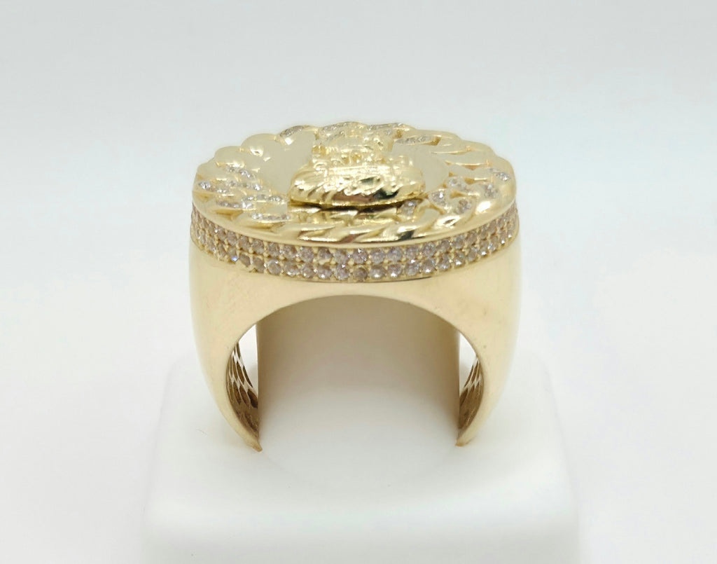 10K CHAIN DETAIL ROUND CARIDAD RING – 12 – JY Jewelry Wholesale