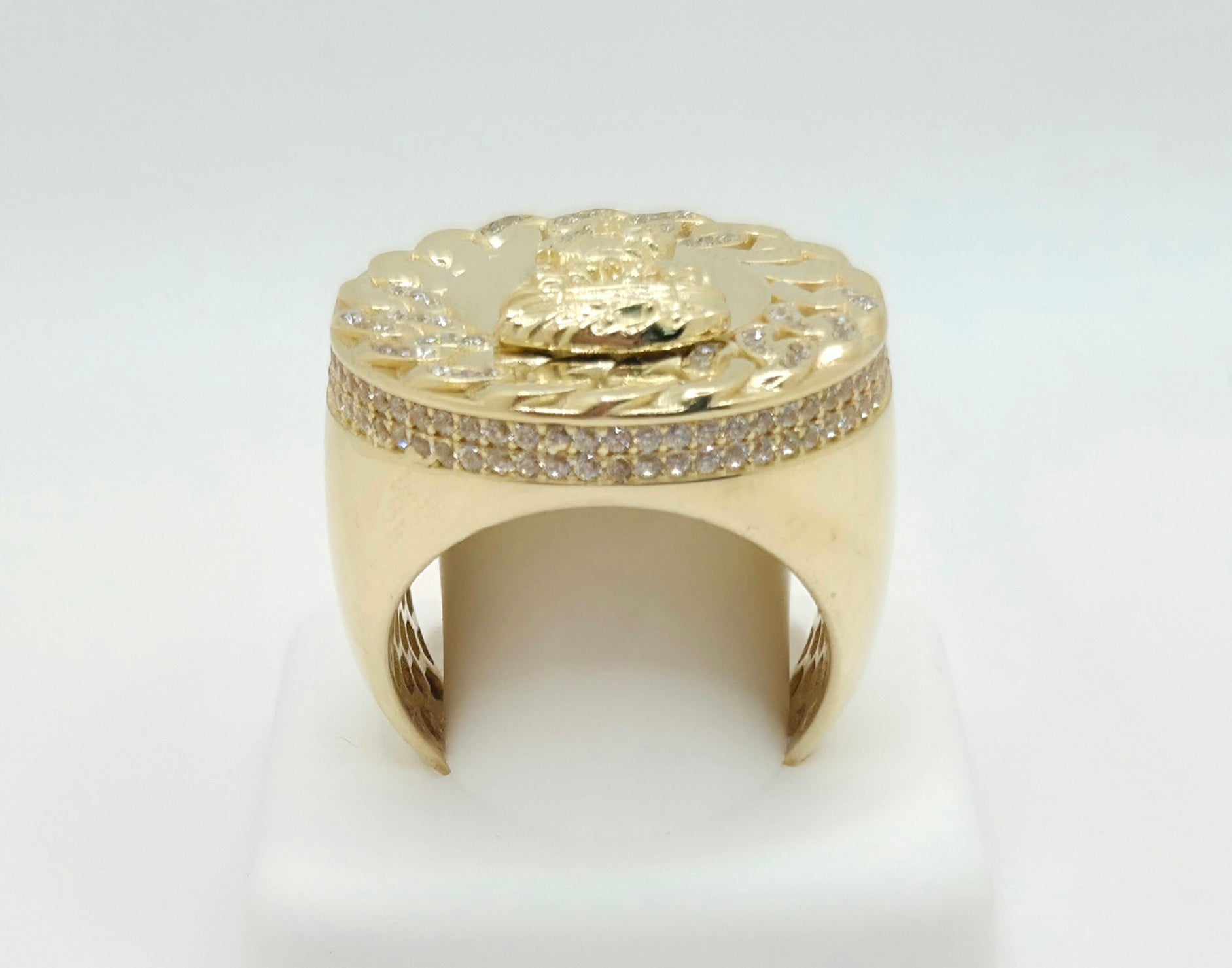 10K CHAIN DETAIL ROUND CARIDAD RING – 12 – JY Jewelry Wholesale