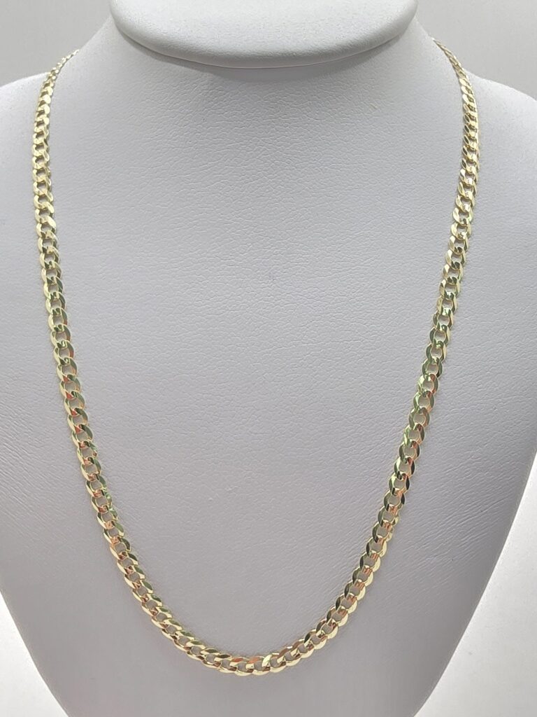 10K SOLID CUBAN CURB FLAT CHAIN – 22" 3MM – JY Jewelry Wholesale