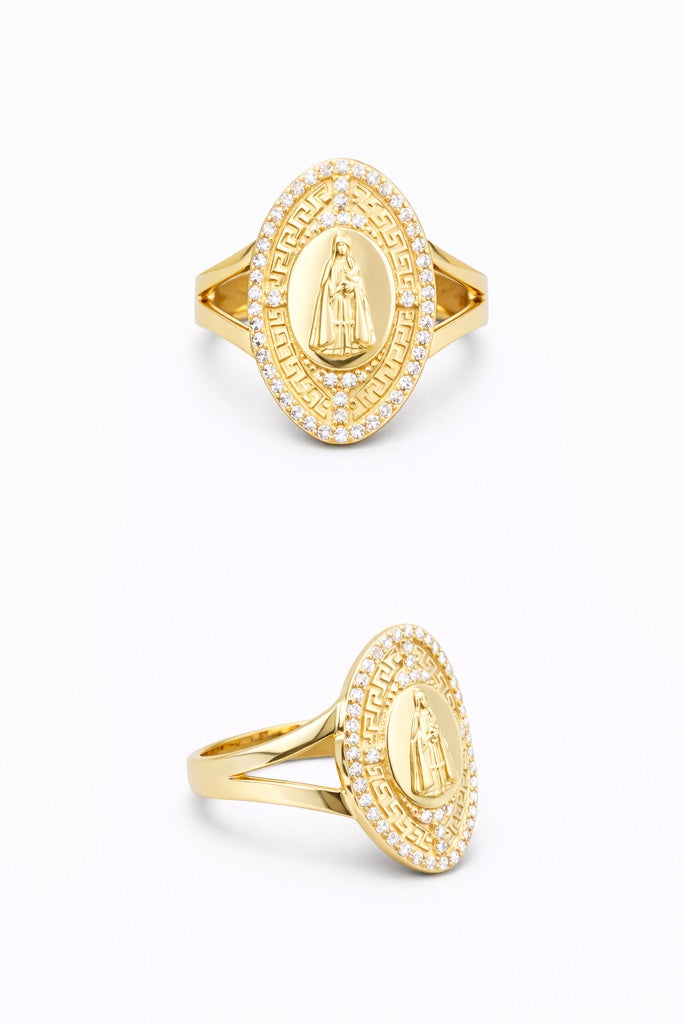 10K VIRGEN DE LA CARIDAD RING – 8.5 – JY Jewelry Wholesale