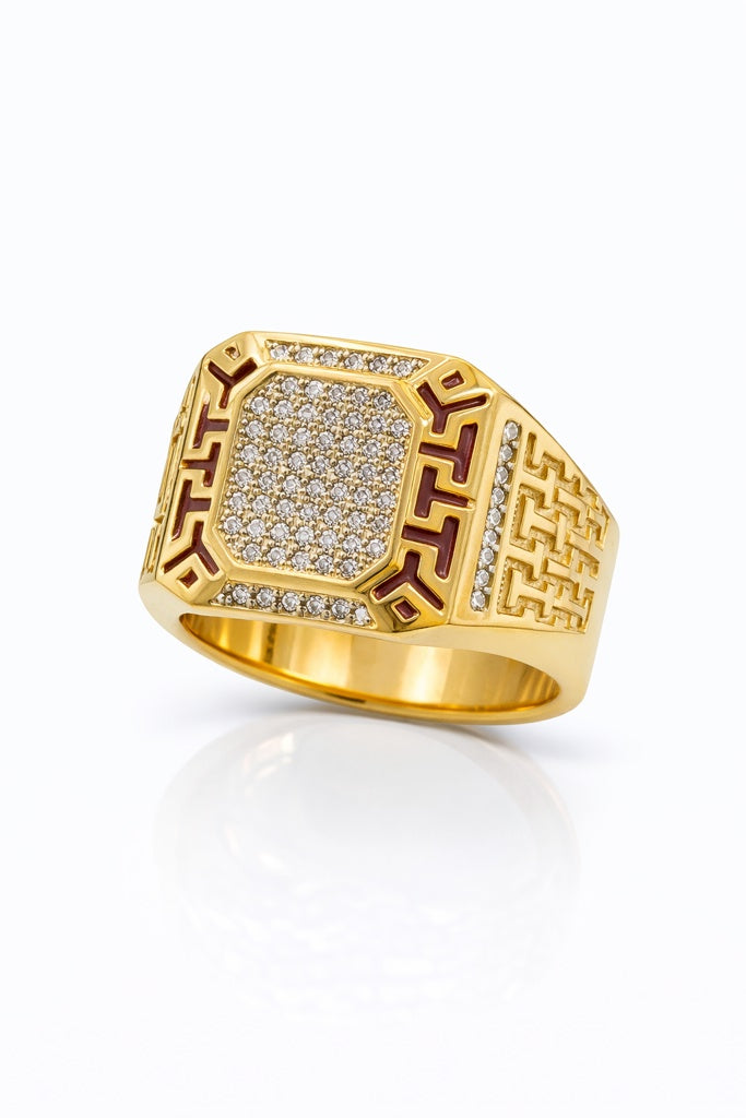 14K SOLID GREEK SILHOUETTE DESIGN CZ DETAIL MAN'S RING – 10 – JY Jewelry Wholesale