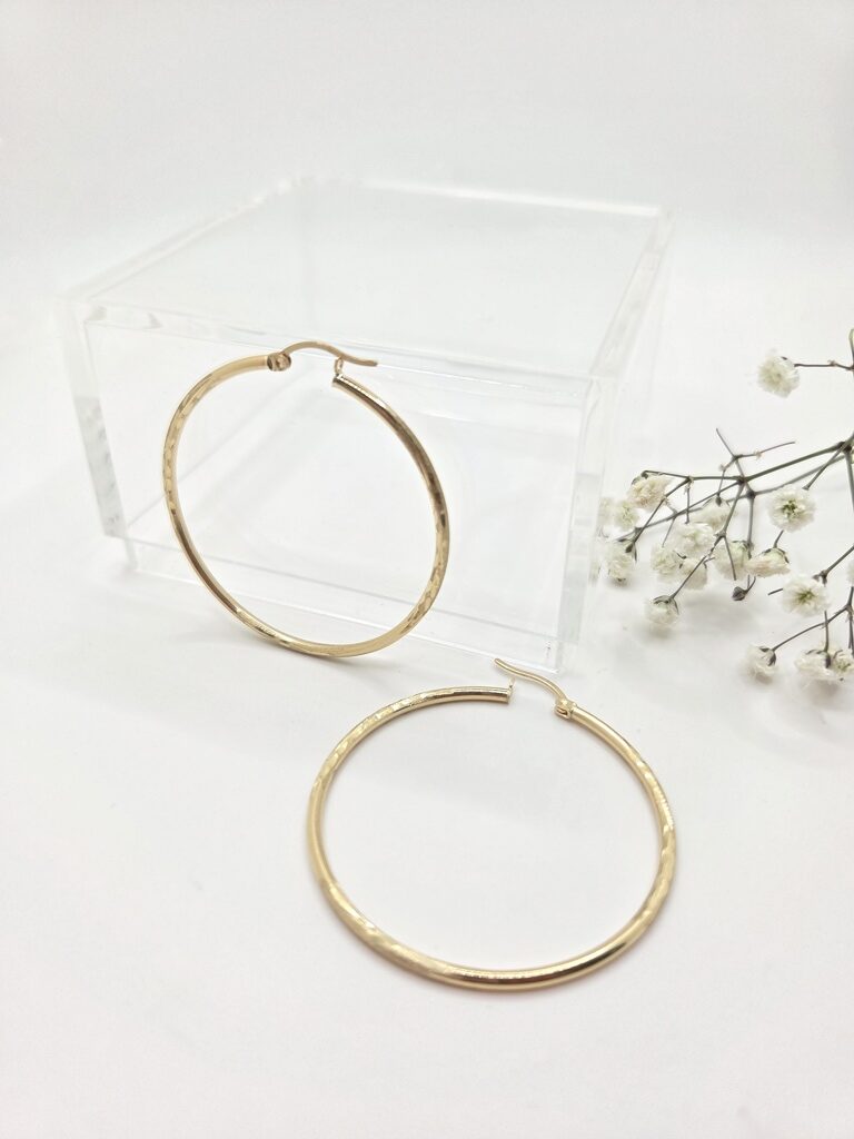 10K NEVADA DESIGN HOOPS EARRINGS – 5 2MM – JY Jewelry Wholesale