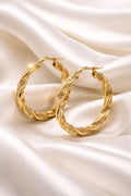 14K MODERN CROOKED GREEK DESIGN HOOPS EARRINGS – 4 5MM – JY Jewelry Wholesale