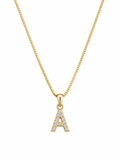 14K LETTERS ''A'' CHAIN+PENDANT – 1MM 18" – JY Jewelry Wholesale