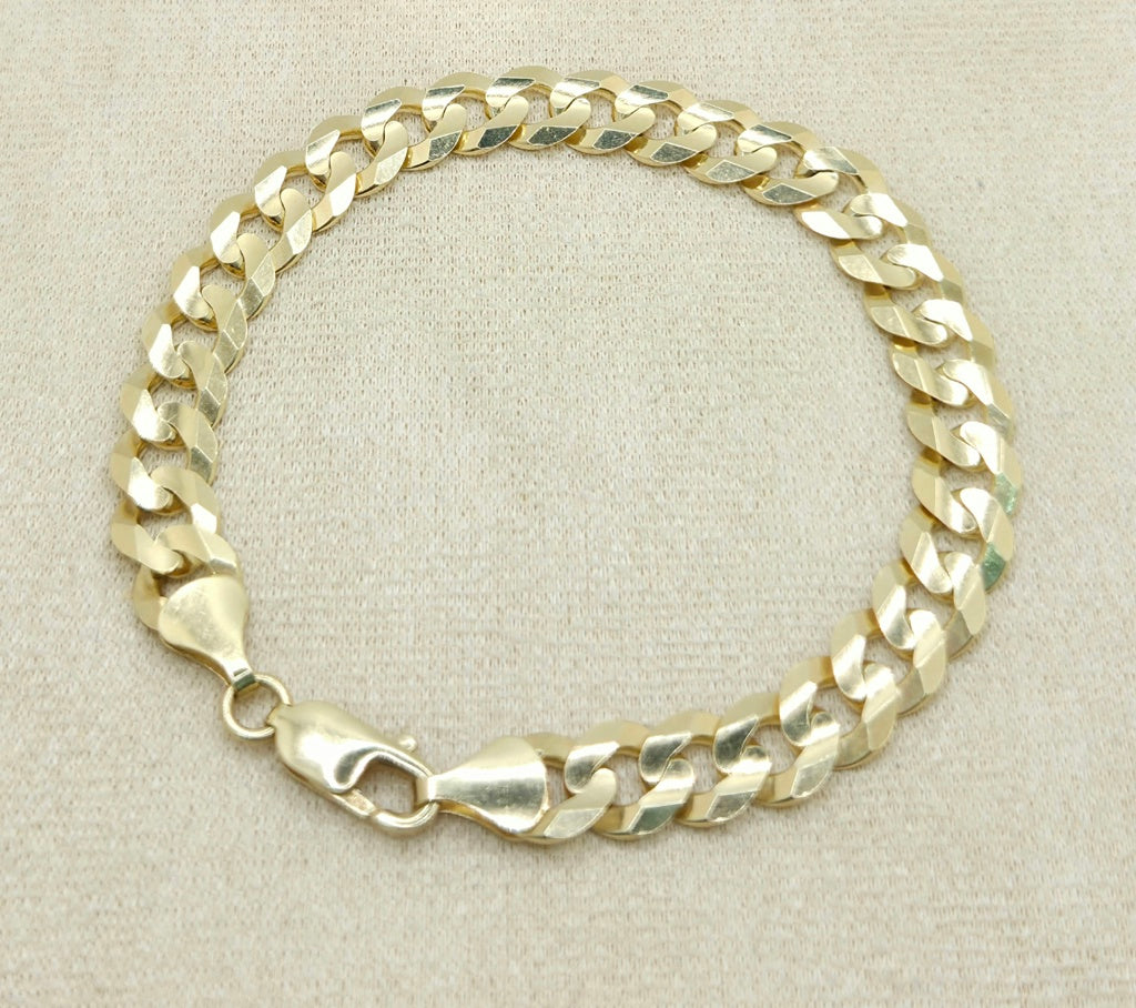 14K SOLID CUBAN CURB FLAT BRACELET CLOSE LINK – 8" 5.6MM – JY Jewelry Wholesale