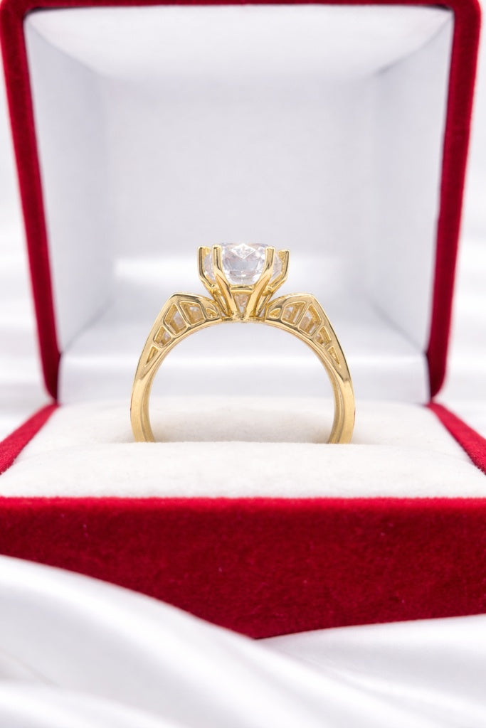 10K BEAUTIFUL ENGAGEMENT RING WITH BAGUETTE DETAILS – 8 – JY Jewelry Wholesale