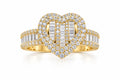 10K BAGUETTE HEART RING+WOMAN – 6.5-7 – JY Jewelry Wholesale