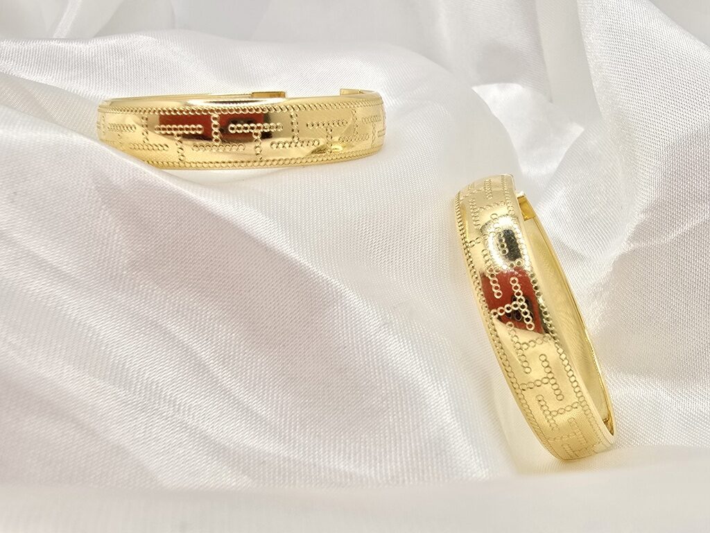 14K LARGE GREEK DESING HOOPS EARRINGS – JY Jewelry Wholesale