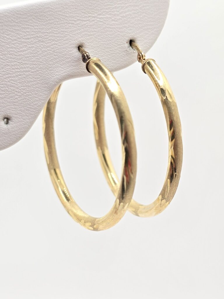 10K TWIS HOOPS EARRINGS – 5 3MM – JY Jewelry Wholesale