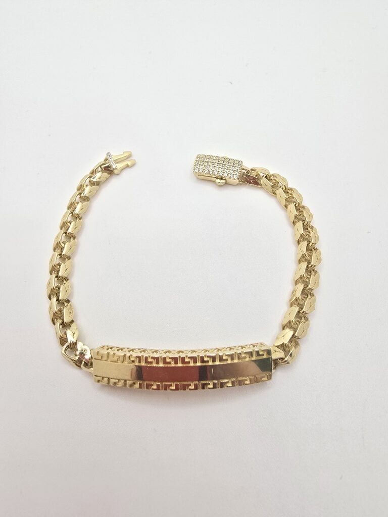 10K CHINO LINK WITH GREEK STYLE BRACELET – 7" 6MM – JY Jewelry Wholesale