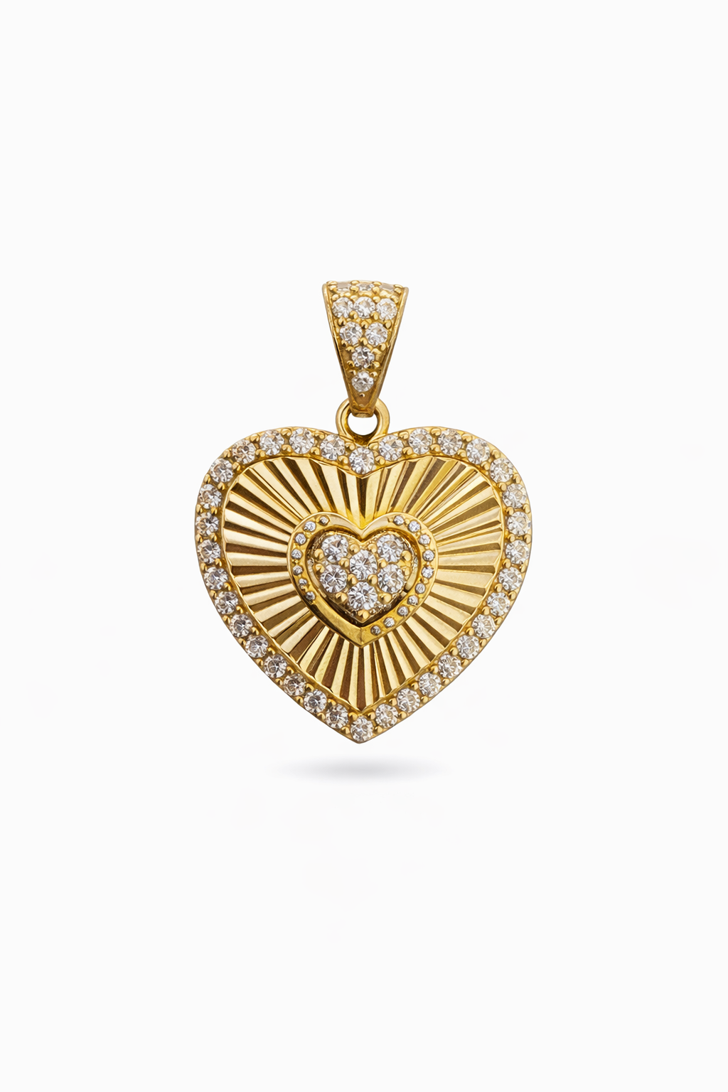 10K DIAMOND CUT AROUND HEART PENDANT – SMALL – JY Jewelry Wholesale