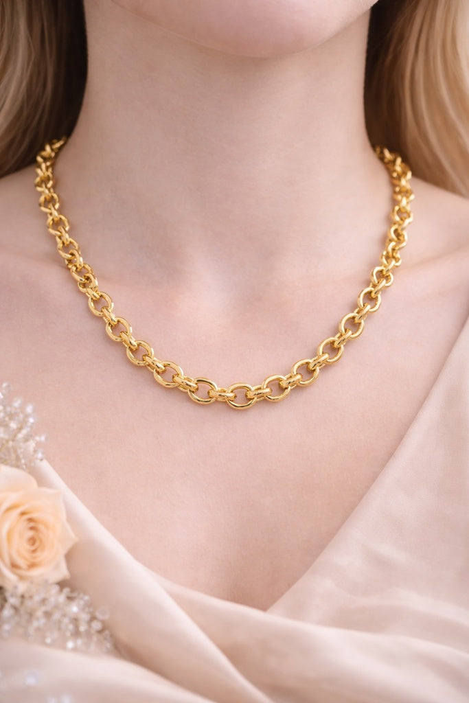 14K MODERN ROLO NECKLACE – 18" – JY Jewelry Wholesale