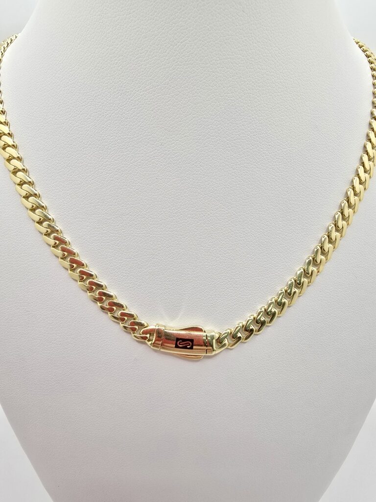 10K CERTIFIED PLAIN MONACO CHAIN 6.5MM 22" 15.8GRS – JY Jewelry Wholesale