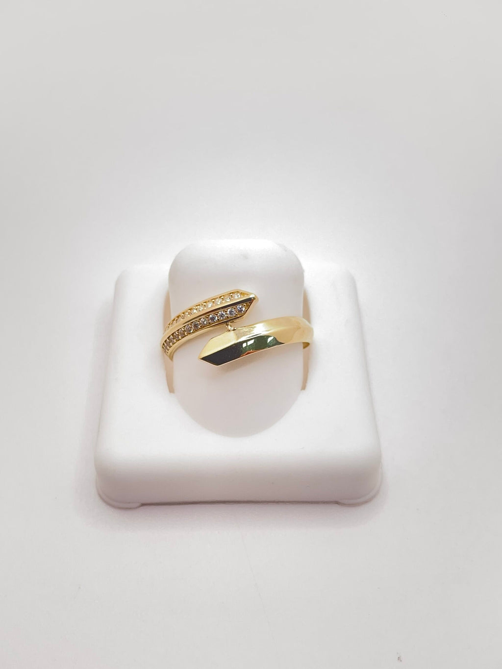 10K DELICATE ASYMMETRIC RING WITH ZIRCONIA – 8 – JY Jewelry Wholesale