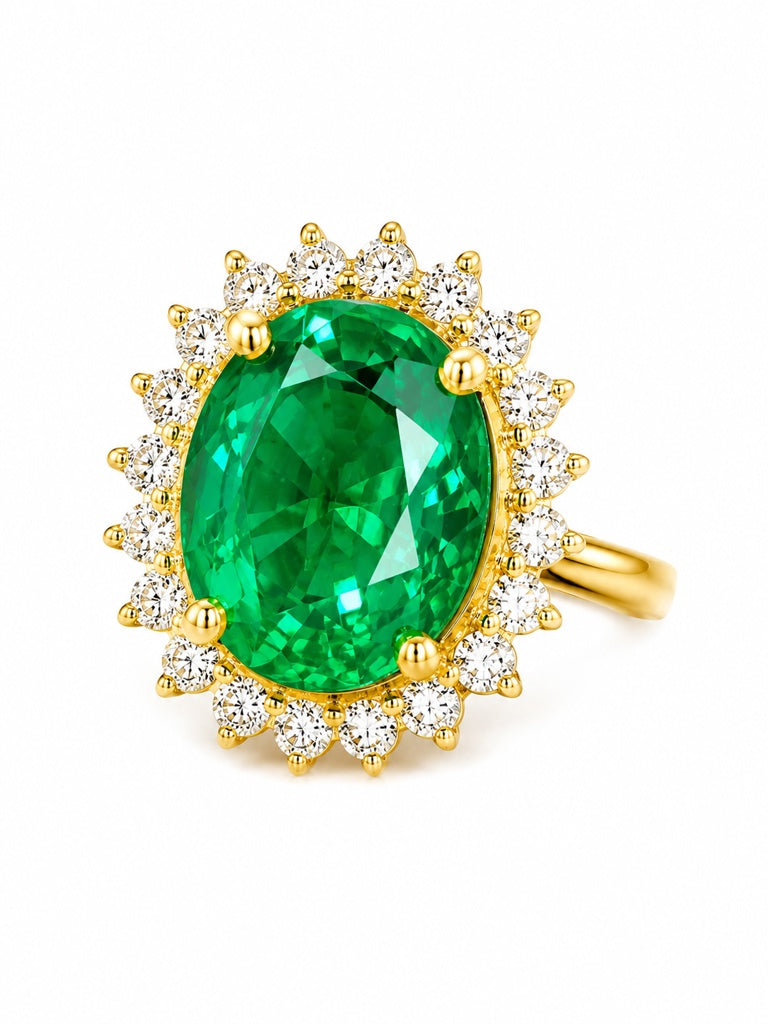 14K LAB GROWN DIAMOND 3.36CT EMERALD SOLITAIRE RING – 7 0.39CT DIAMOND – JY Jewelry Wholesale