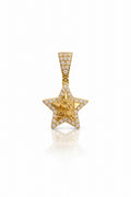 10K CZ FRAME NUGGETS DESIGN STAR PENDANT – SMALL – JY Jewelry Wholesale