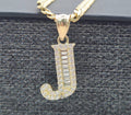 14K cz letter J pendant – 11.5x17.7mm – JY Jewelry Wholesale