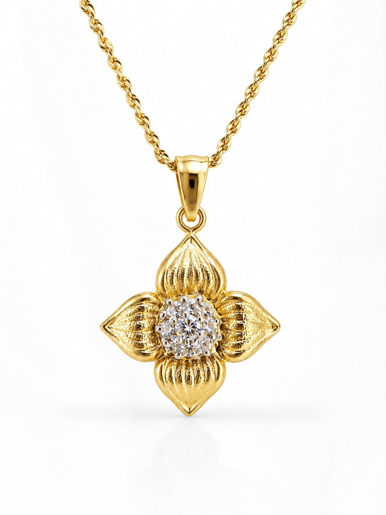 14K VINTAGE GOLDEN FLOWER PENDANT – JY Jewelry Wholesale