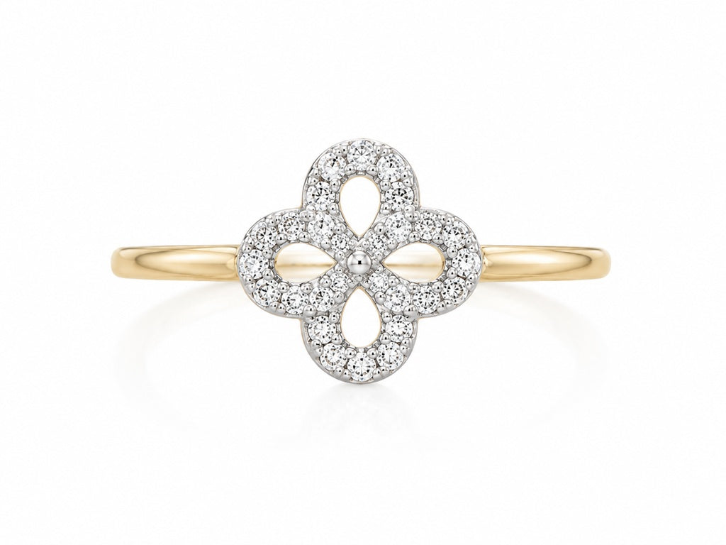 14K DIAMOND FLOWER RING – 7 – JY Jewelry Wholesale