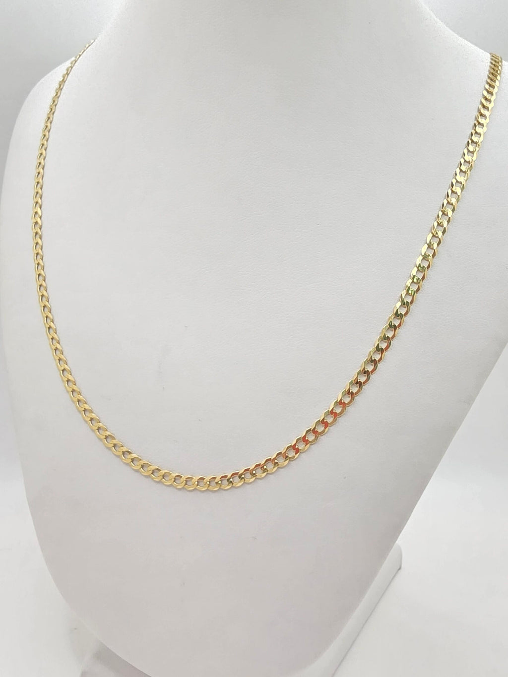 14K SOLID CUBAN CURB FLAT CHAIN – 18" 3.5MM – JY Jewelry Wholesale