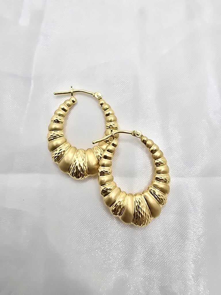 10K VINTAGE SHRIMP DESING HOOPS EARRINGS – 3 – JY Jewelry Wholesale