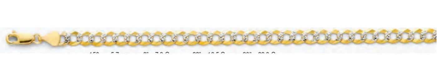 14K Gold Cuban Open Light WP Chain - 5.7 mm