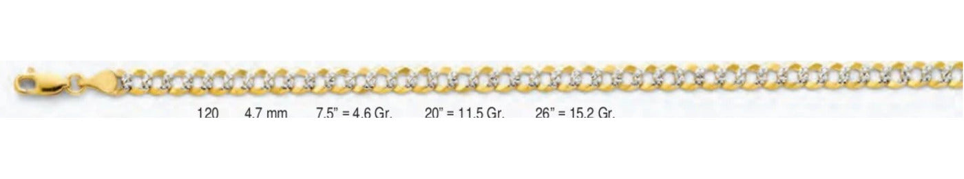 14K Gold Cuban Open Light WP Chain - 4.7 mm
