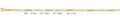 14K Gold Stamped Figaro 3+1 3 Color Chain - 3.7 mm