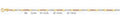14K Gold Stamped Figaro 3+1 3 Color Chain - 3.2 mm