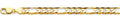 14K Gold Figaro 3+1 Concave Regular Chain - 11.3 mm