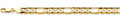 14K Gold Figaro 3+1 Concave Regular Chain - 9.5 mm