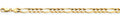 14K Gold Figaro 3+1 Concave Regular Chain - 6.9 mm