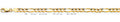 14K Gold Figaro 3+1 Concave Regular Chain - 6 mm