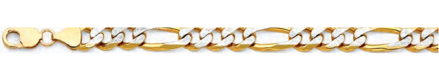 14K Gold Figaro 3+1 WP Regular Chain - 11.3 mm