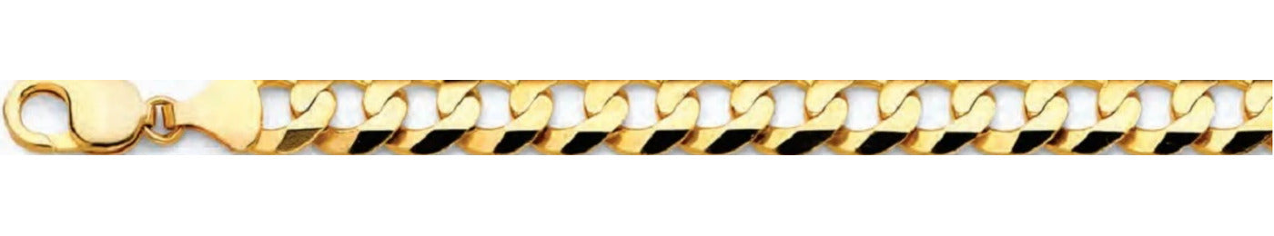 14K Gold Cuban Concave Regular Chain - 14 mm