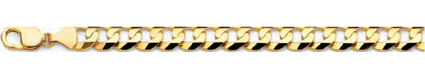 14K Gold Cuban Concave Regular Chain - 12.2 mm