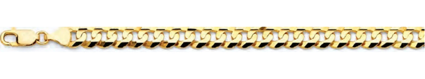 14K Gold Cuban Concave Regular Chain - 9.8 mm