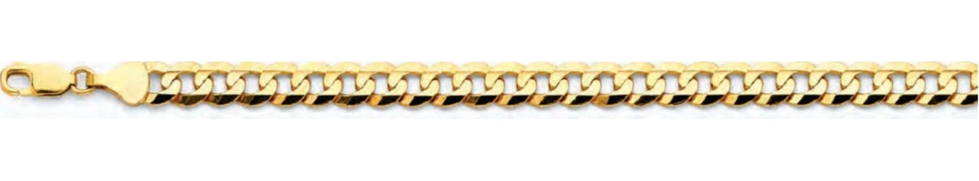 14K Gold Cuban Concave Regular Chain - 8.2 mm