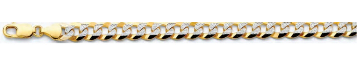 14K Gold Cuban Regular WP Chain - 9.8 mm