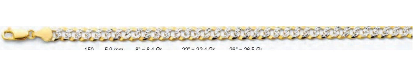 14K Gold Cuban Regular WP Chain - 5.9 mm