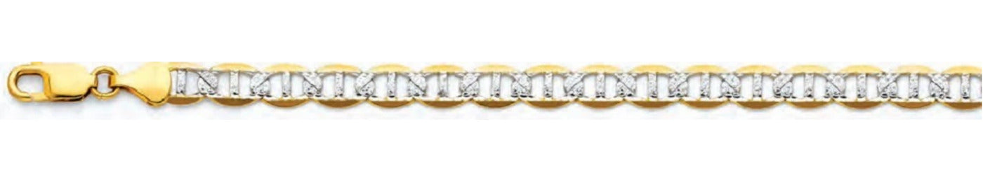 14K Gold Flat Mariner WP Chain - 7.7 mm