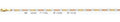 14K Gold Figaro 3+1 Concave Regular 3 Color Chain - 2.6 mm
