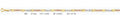 14K Gold Stamped Figaro 3+1 3 Color Chain - 3.7 mm