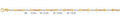 14K Gold Stamped Figaro 3+1 3 Color Chain - 3.2 mm