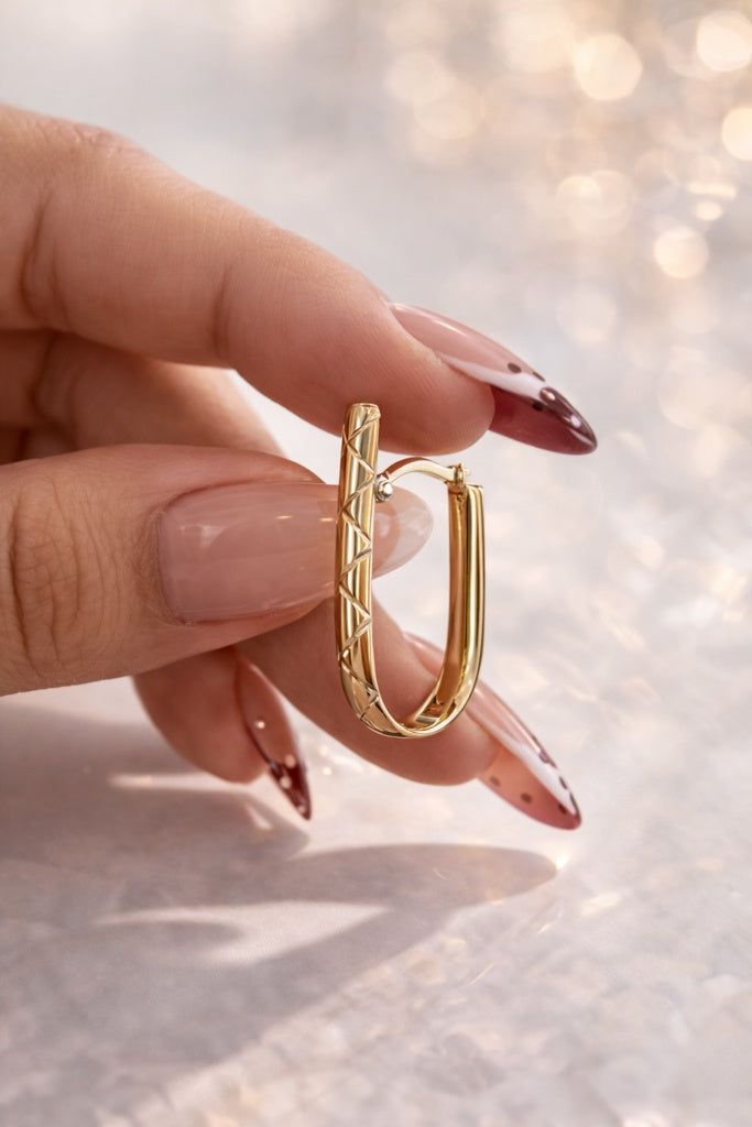14K LONG MODERN STYLE HOOPS EARRINGS – 4MM – JY Jewelry Wholesale