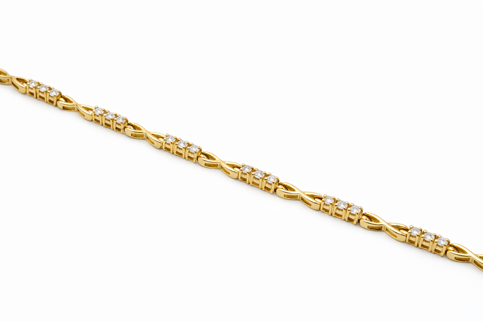 14K ELEGANT X DESIGN DIAMOND WOMAN'S BRACELET – 7" – JY Jewelry Wholesale