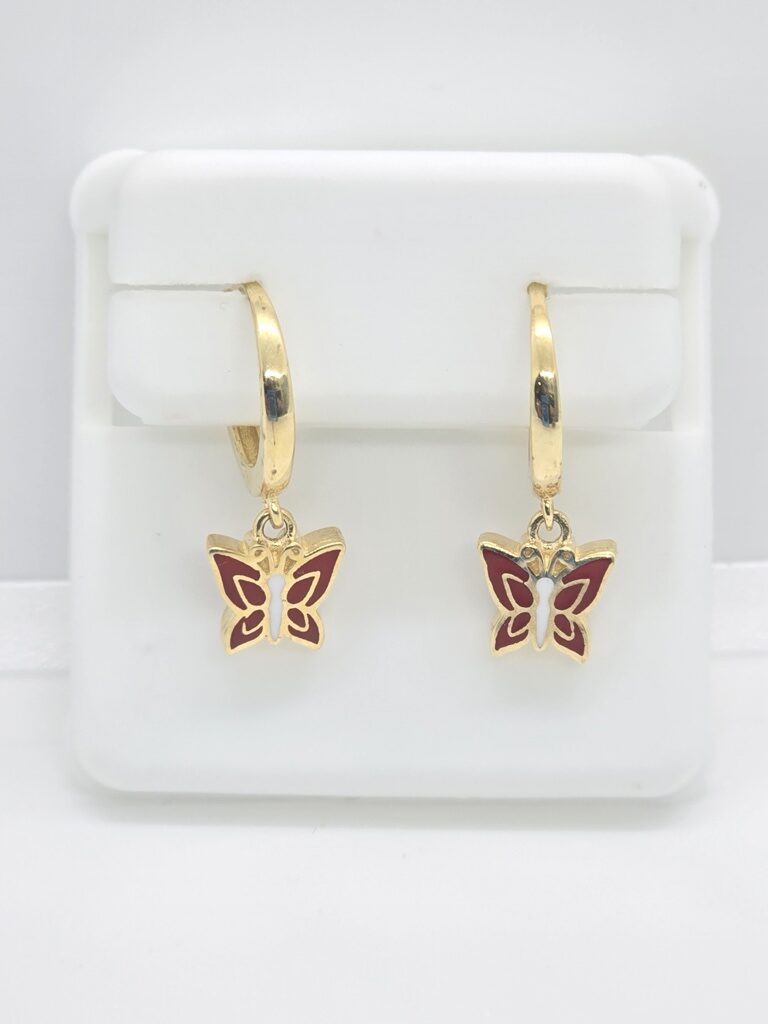 10K RED BUTTERFLY HOOP EARRINGS – JY Jewelry Wholesale